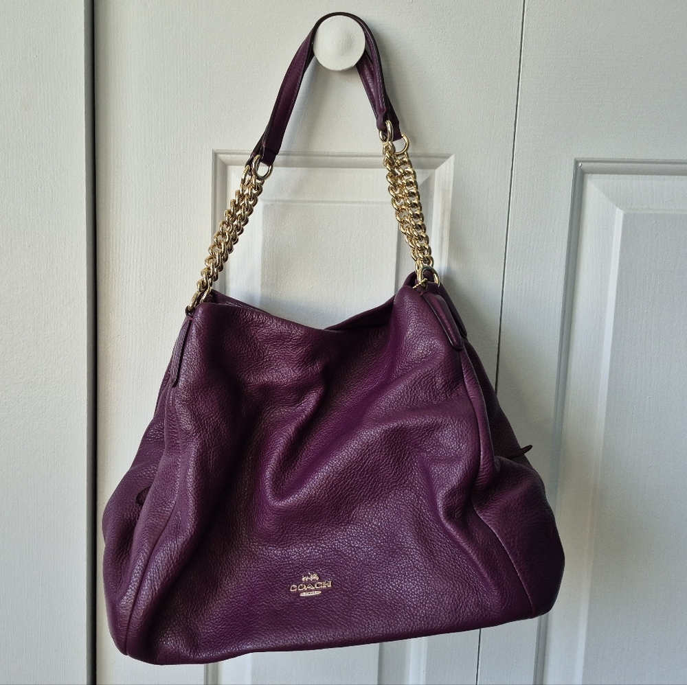 Purple leather Coach handbag
